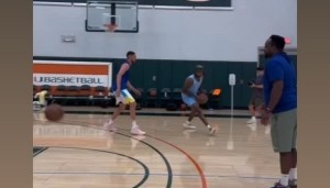 约球方便了！克莱晒和水拉合练视频并喊话普尔：你在哪儿兄弟？